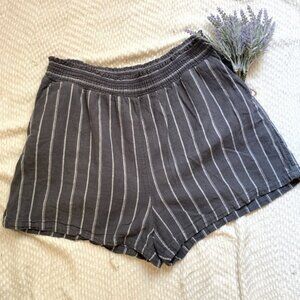 Universal Thread Blue & White Striped Linen-Blend Shorts Women's Size L